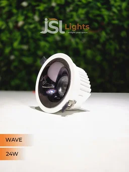 JSL WAVE 24W Deep Recessed COB Downlight - Warm White | White GB Finish Anti-Glare Ceiling Spotlight - 24W, 3000K
