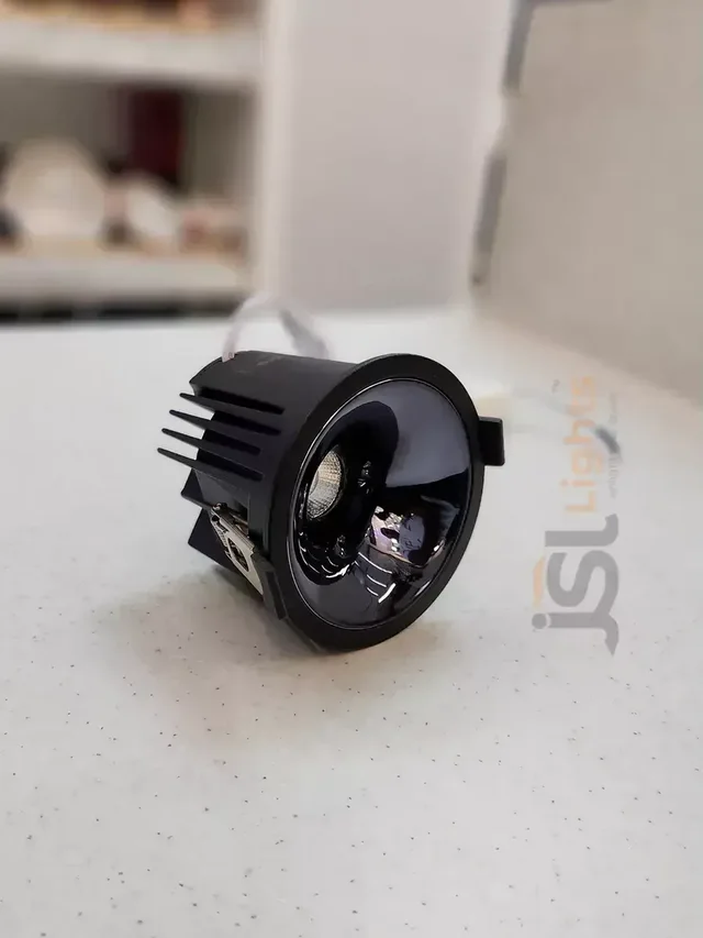 APRA AP2058 18W Black Deep Recessed COB Downlight PB Reflector - 18W, 3000K, Black