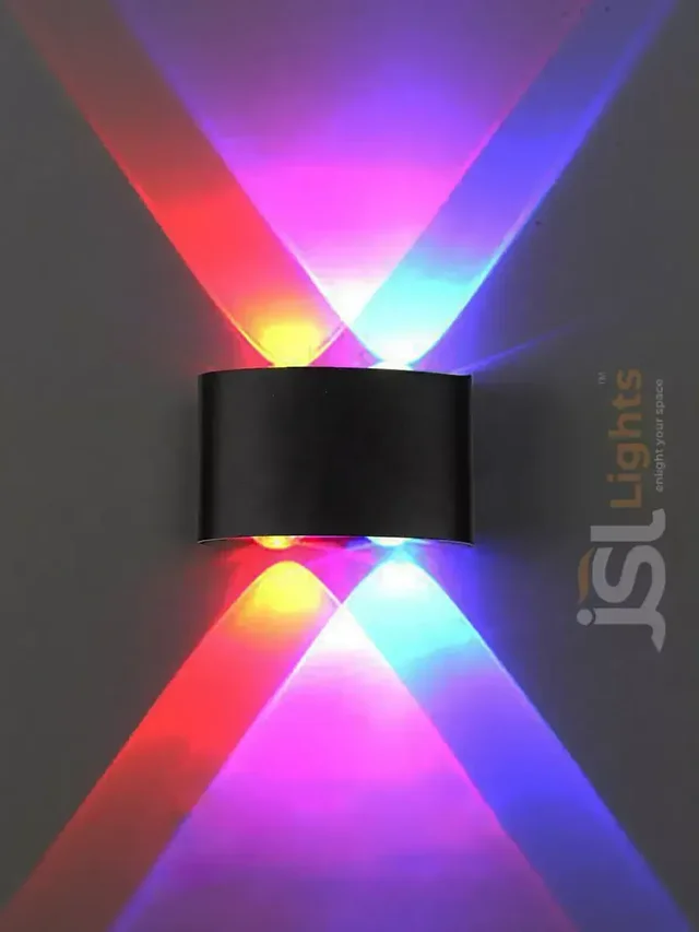 LX 278 2W RGB Auto Colour Changing Black Body Up Down outdoor Wall Light - 2W