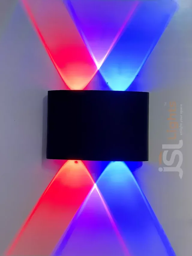 LX 278 4W RGB Auto Colour Changing Outdoor Wall Light – Black Aluminium Up Down LED Light - 4W
