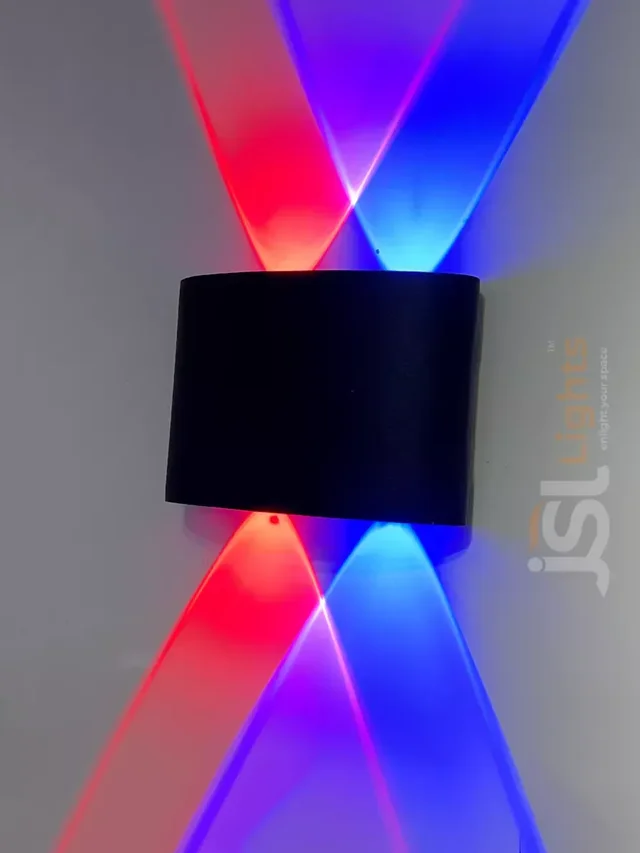 LX 278 4W RGB Auto Colour Changing Outdoor Wall Light – Black Aluminium Up Down LED Light - 4W