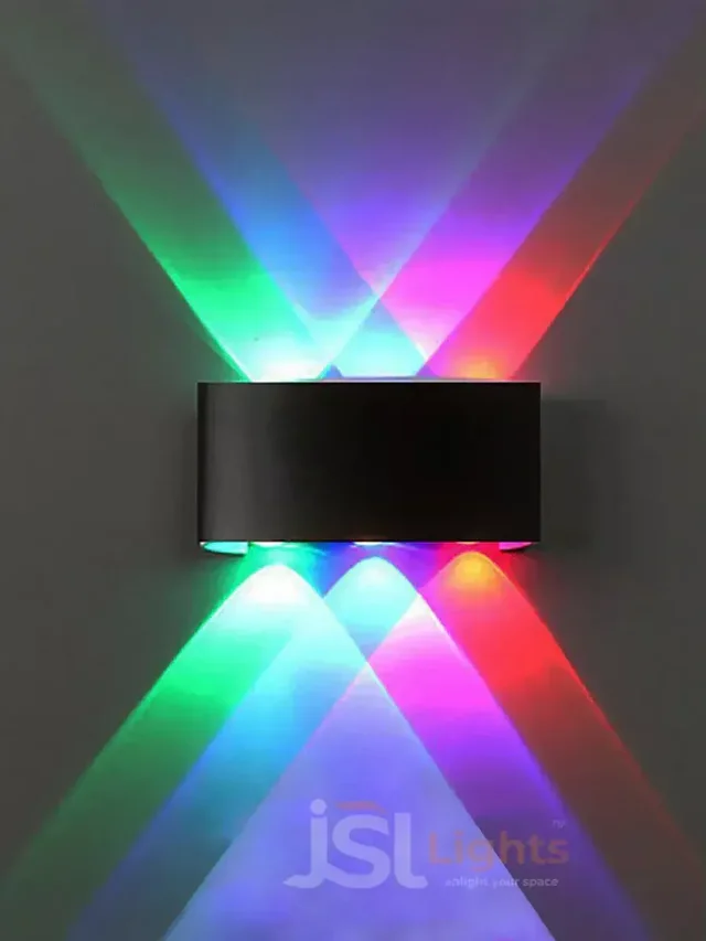 LX 278 6W RGB Auto Colour Changing Outdoor Wall Light – Black Aluminium Up Down LED Light - 6W