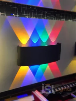 LX 278 8W RGB Auto Colour Changing Outdoor Wall Light – Black Aluminium Up Down LED Light - 8W