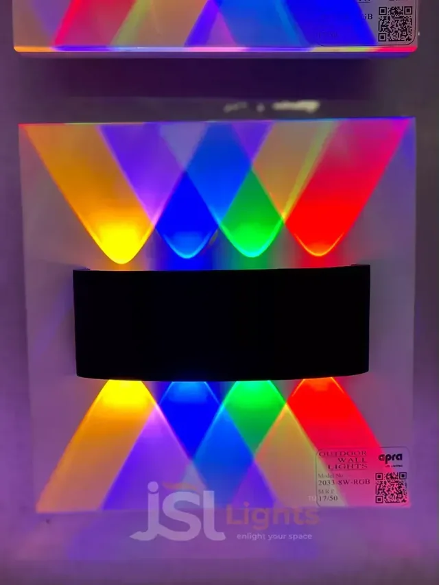 LX 278 8W RGB Auto Colour Changing Outdoor Wall Light – Black Aluminium Up Down LED Light - 8W