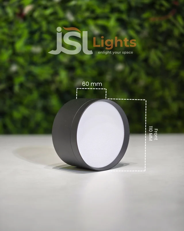 APRA 2033 15W Round Surface Diffuser Panel Light - 15W, Black