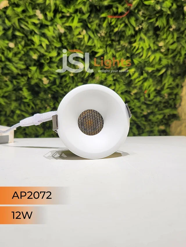 APRA AP 2072 12W White Deep Recessed COB Downlight - 12W, 3000K, White