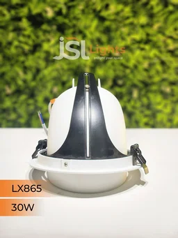 LX 865 30W Round Zoom Deep Recessed COB Downlight - 30W, 6000K