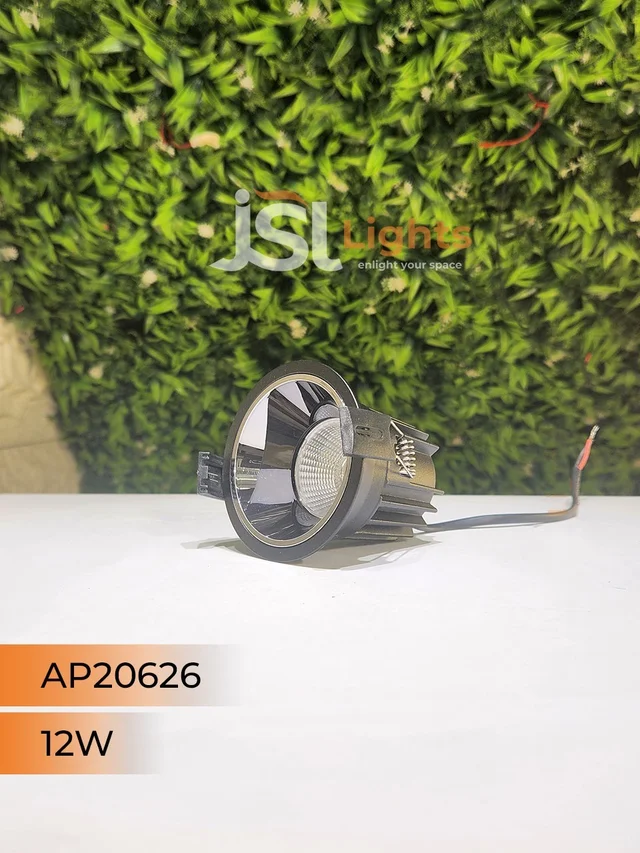 APRA AP 20626 12W Black Deep Recessed COB Downlight PB Reflector - 12W, 4000K, Black