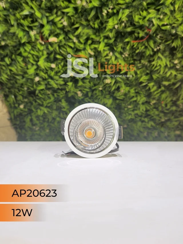 APRA AP 20623 12W White Deep Recessed COB Downlight SS Reflector - 12W, 4000K, White