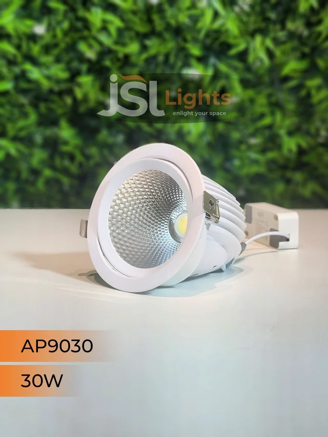 APRA 9050 30W Round Deep Recessed COB Downlight - 30W, 6000K