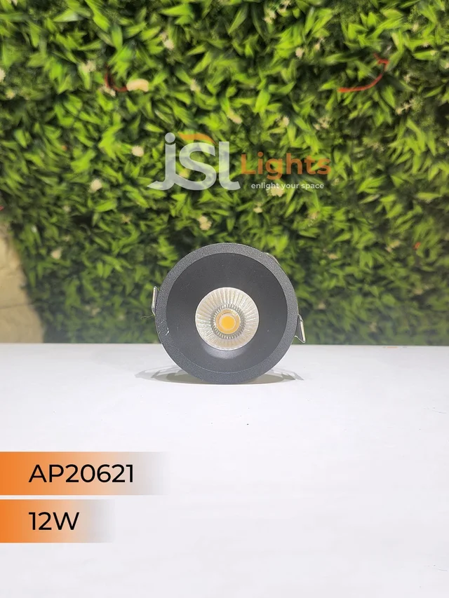 APRA 20621 12W Recessed COB Downlight – Premium Quality LED with Philips Driver" - 12W, 4000K, Black