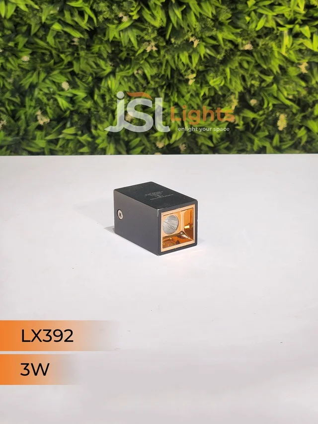 LX392 3W Square Black RG Surface Cylinder Light - 3W, 3000K