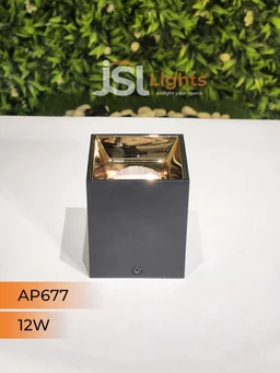 APRA AP677 20W Square White Surface Cylindrical Light - 12W, 4000K, Black
