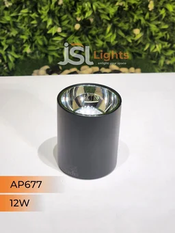 APRA AP677 12W Round Chrome Surface Cylindrical Light - 3000K