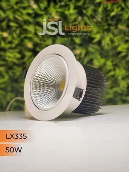 LX LX 335 50W COB Downlight for Saree, Cloth & Car Showrooms | Double Height Commercial LED | India - 50W, 6000K