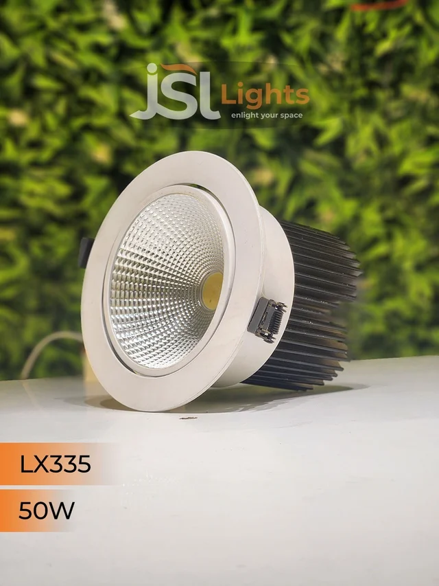 LX LX 335 50W COB Downlight for Saree, Cloth & Car Showrooms | Double Height Commercial LED | India - 50W, 6000K
