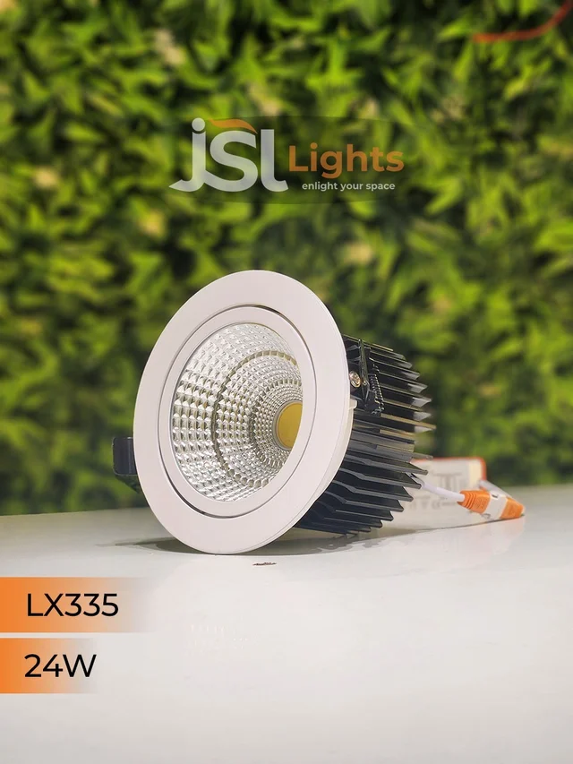 LX LX 335 50W COB Downlight for Saree, Cloth & Car Showrooms | Double Height Commercial LED | India - 24W, 6000K