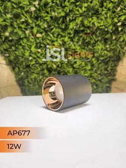 APRA AP677 12W Round Surface Cylindrical Light - 12W, 4000K, Black