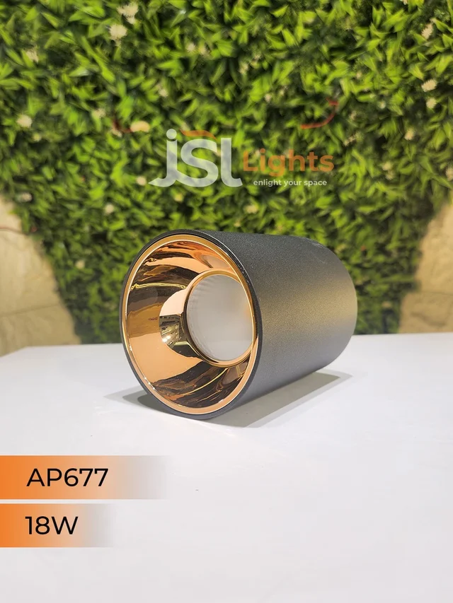 APRA AP677 20W Round Surface Cylindrical Light - 20W, 3000K, Black