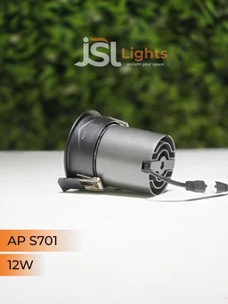 APRA S 701 12W BK PB Round Deep Recessed COB Downlight - 12W, 4000K