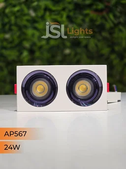 APRA567 24W PKW PB Square Recessed Linear COB Downlight - 24W, 4000K