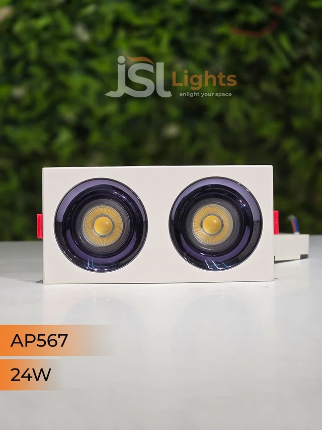 APRA567 24W PKW PB Square Recessed Linear COB Downlight - 24W, 4000K