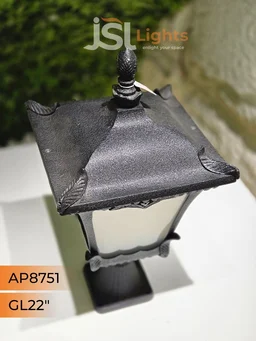 JSL8157 22 Inch Black Outdoor Gate Light | Premium Heritage Pillar Lamp for Villa, Main Gate & Boundary Wall | JSL Lights