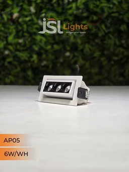 APRA AP05 6W Recessed Linear COB Downlight - Warm White | White GB Finish Adjustable 3-Lens Ceiling Focus Spotlight - 6W, 3000K, White