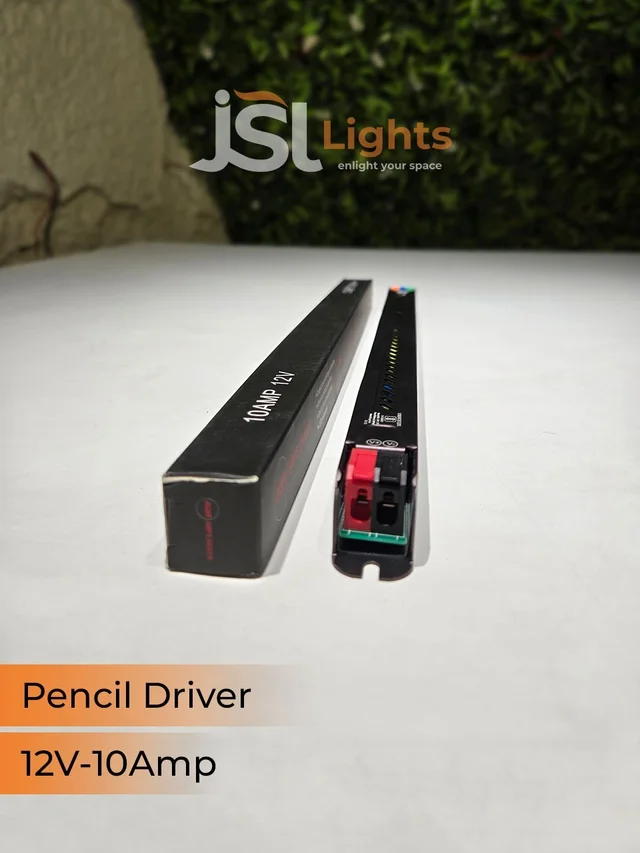 APRA Pencil Series 12V 10AMP Slim SMPS – 120W Constant Voltage LED Driver for Profile Lights