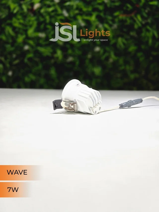 JSL WAVE 7W Deep Recessed COB Downlight - Natural White |White GB Finish Anti-Glare Ceiling Spotlight - 7W, 4000K