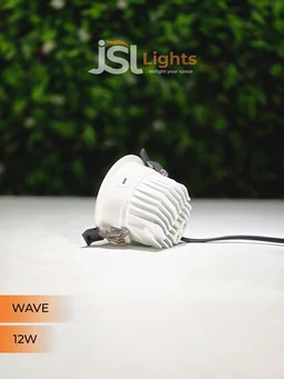 JSL WAVE 12W Deep Recessed COB Downlight - Warm White | White GB Finish Anti-Glare Ceiling Spotlight - 12W, 3000K