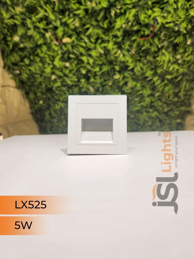 LX525 3W LED Foot Light Black 2 Module Aluminium Warm White 3x3 Inch | Modern Wall Step Light - 5W, White