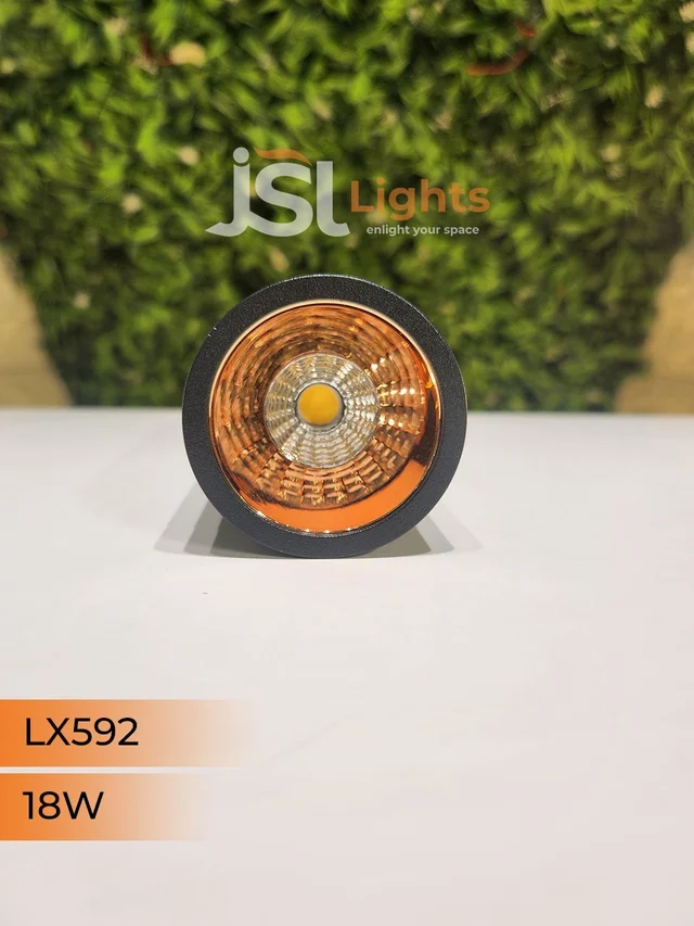 LX592 18W Round Black RG Surface Cylinder Light - 18W, 4000K