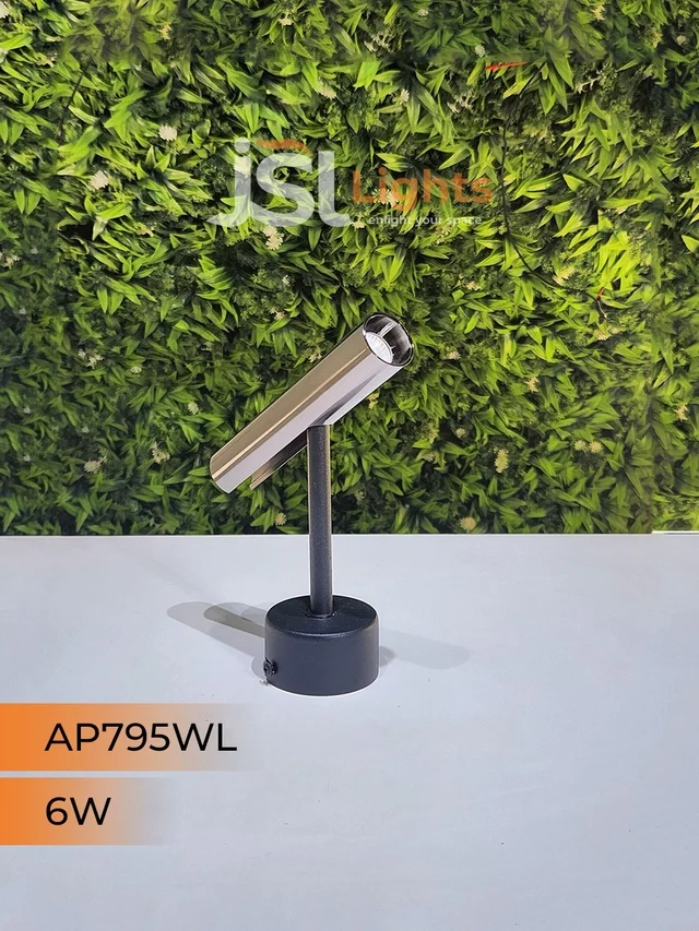 APRA AP795 6W Black RG Surface Wall Cob Focus Light - 6W, 3000K, Black PB