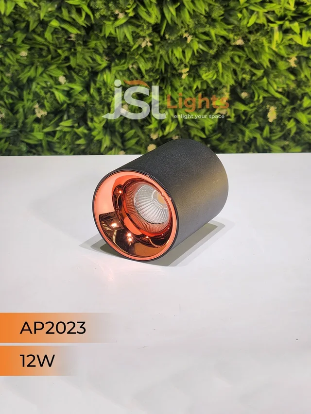 APRA AP2023 IND 12W Round Rose Gold Surface Cylindrical Light - 3000K