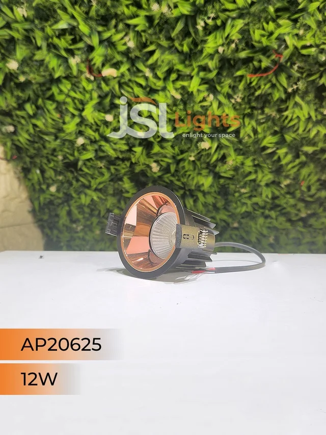 Bridglux & Philips AP 20625 12W Black Deep Recessed COB Downlight RG Reflector - 12W, 3000K, Black