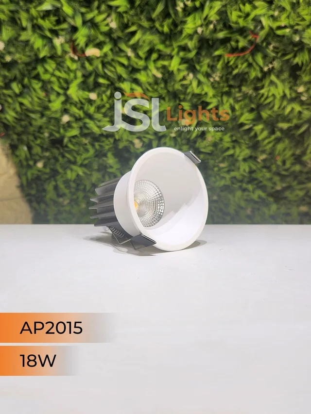 APRA 2015 Deep Recessed COB Downlight | Black & White Body, CRI 80, 130 Lumens/Watt, 2 Year Warranty - 18W, 4000K, White
