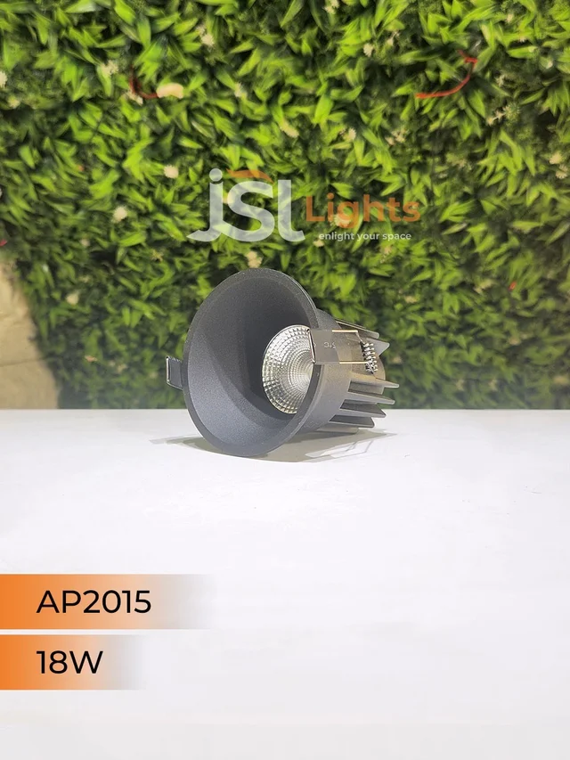 APRA 2015 Deep Recessed COB Downlight | Black & White Body, CRI 80, 130 Lumens/Watt, 2 Year Warranty - 18W, 4000K, Black