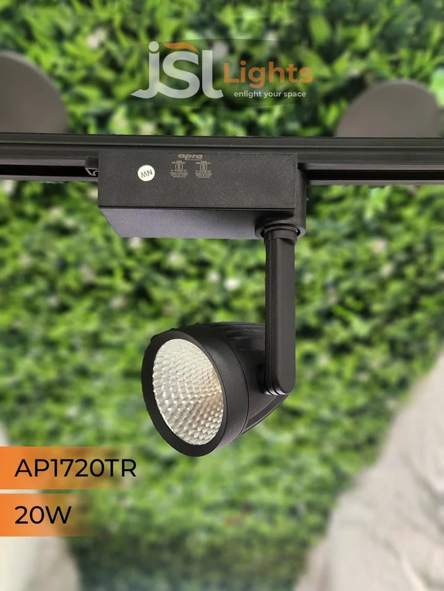 APRA 1720 20W LED Track Spotlight Black Body - 4000K, Black