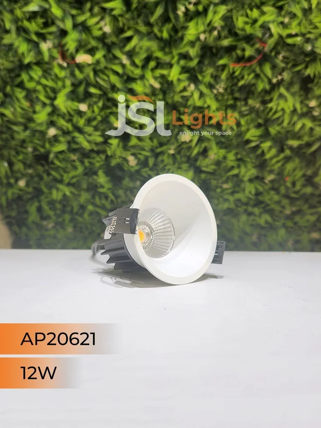 APRA 20621 12W Recessed COB Downlight – Premium Quality LED with Philips Driver" - 12W, 3000K, White