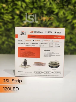 JSL LIGHTS JSL LED STRIP 12V 120LED Strip Light 8MM IP20 – 120 LEDs/m | 5M Roll | Indoor Use - 120LED, AMBER, 120LED