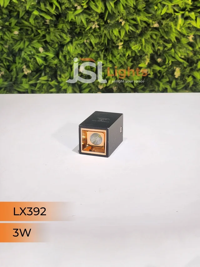 LX392 3W Square Black RG Surface Cylinder Light - 3W, 4000K