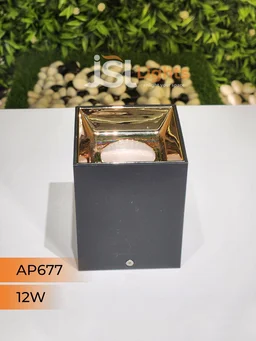 APRA AP677 12W Square White Surface Cylindrical Light - 12W, 3000K, Black