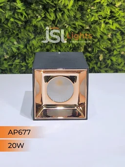APRA AP677 20W Square White Surface Cylindrical Light - 20W, 3000K, Black