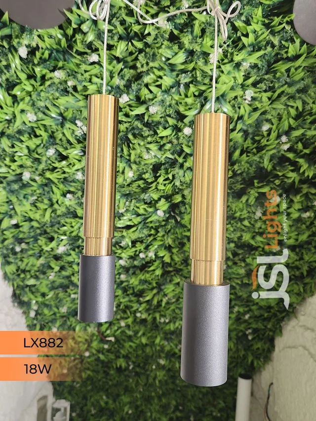 LX 882 Black GD 12W Surface Hanging Light - 18W, 3000K