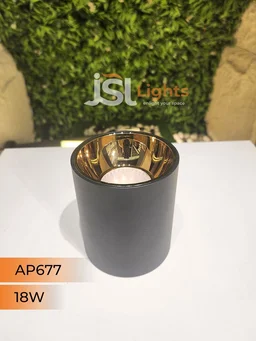 APRA AP677 20W Round Surface Cylindrical Light - 20W, 4000K, Black