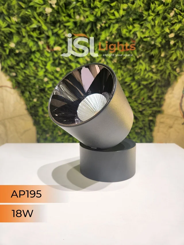 AP195 18W Adjustable Surface Cylindrical Light - 18W, 3000K, Black