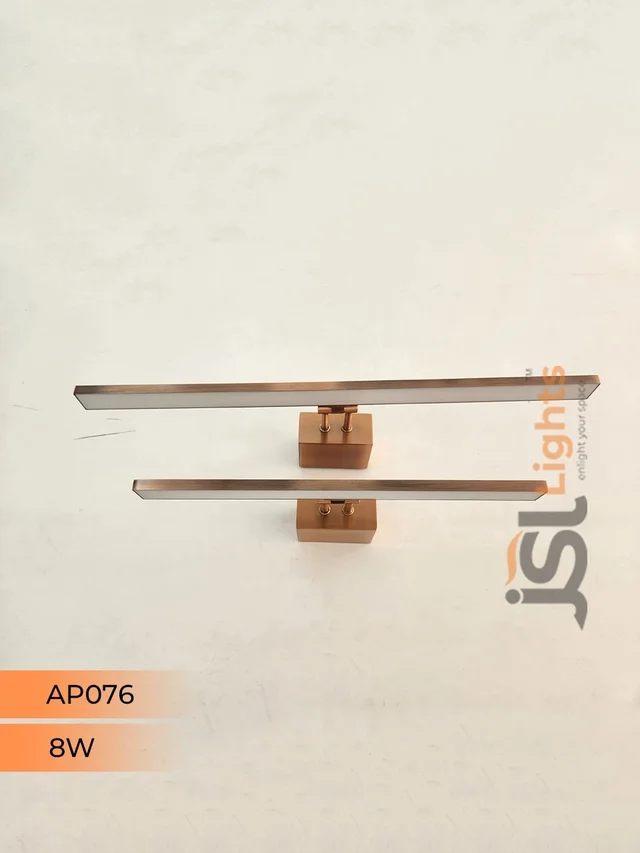 JSL/APRA 076 8W LED Wall Mirror Light & Picture Light, 3CCT Colour Changing, MS Body, Multiple Finish Options, 345mm - 8W, COPPER