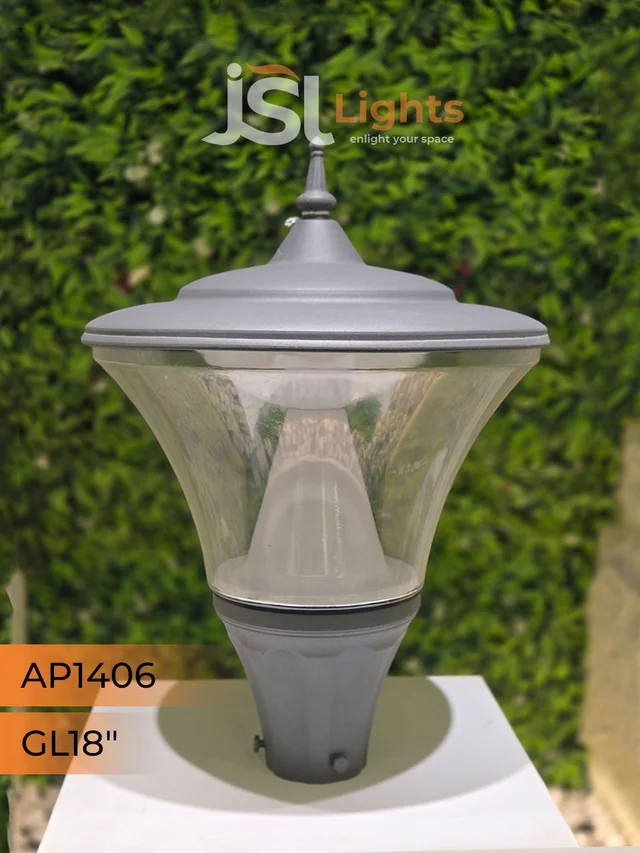 JSL 1406 20W 16" Round Pillar Post Gate Light - Gate Light 20"