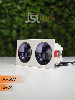 APRA567 24W PKW PB Square Recessed Linear COB Downlight - 24W, 4000K